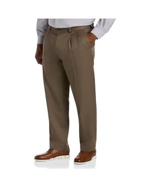 Essentials Big & Tall Pleated Microfiber Dress Pants - Green