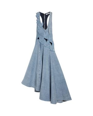 white christmas dresses Plein Sud Asymmetrical Metal Hook Denim Dress main image 0