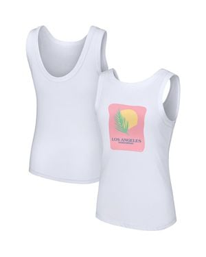 Lusso Style Los Angeles Dodgers Lindy Tank Top - White