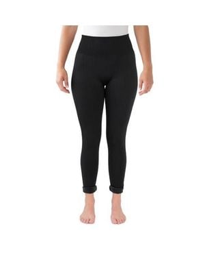 Muk Luks High Waisted Fur Lined Leggings - Black