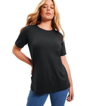 June + Vie Short Sleeve Crewneck One + Only Tee - Black