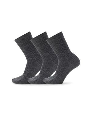 Smartwool Everyday 3-Pack Wool Blend Cable Crew Socks - Black