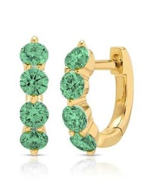 EF Collection Jumbo Emerald Huggie Hoop Earrings - Green