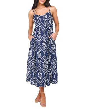 Gibsonlook Amanda Eyelet Cotton Sundress - Blue