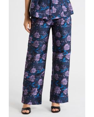 Sugarlips Nicole Jacquard Bern Wide Leg Pants - Blue
