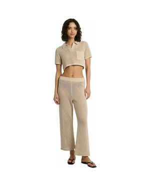 Onia Crochet Knit Wide Leg Pant - Natural