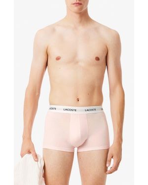 Lacoste Core Essentials Assorted 3-Pack Stretch Cotton Boxer Briefs - Blue