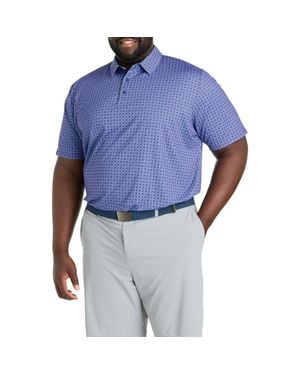 Callaway Apparel Big & Tall Golf Club Printed Performance Polo Shirt - Blue