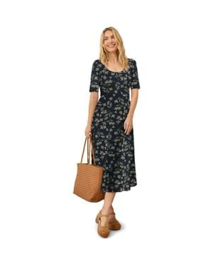 Pact Fit & Flare Signature Scoop Dress Made With Organic Cotton - Blue