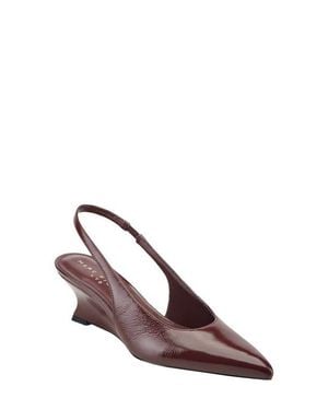 Marc Fisher Taten Slingback Pointed Toe Wedge Pump - Brown