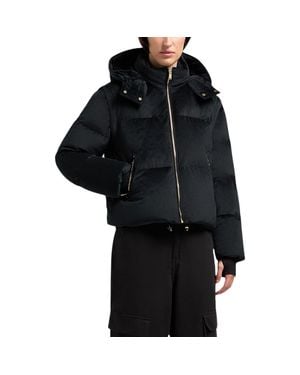 Moose Knuckles Misti Water & Wind Resistant 800 Fill Power Down Convertible Velour Jacket - Black
