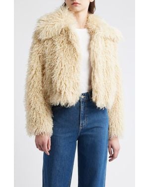 BOSS Cefura Faux Fur Jacket - Blue