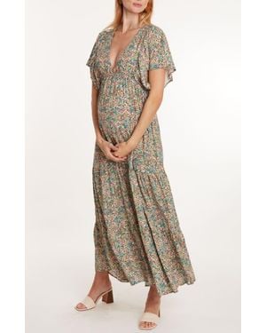 Cache Coeur Victoria Maternity And Nursing Maxi Dress - Natural