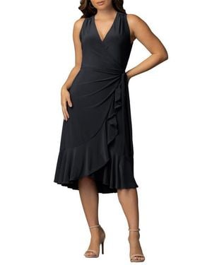 Kiyonna Laguna Sleeveless Wrap Dress - Black