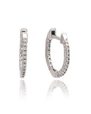 SOUZANA by Suzy Levian 14K 1/2Cttw Inside-Out Diamond Huggie Earrings - White