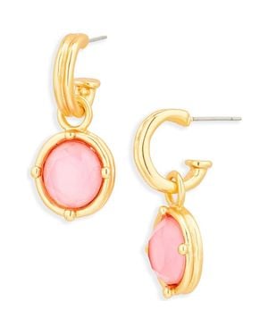 Karine Sultan Round Drop Huggie Hoop Earrings - Metallic