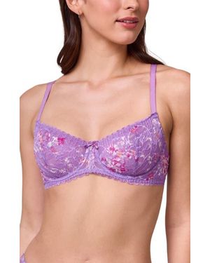Montelle Intimates Flirt Lace Underwire Demi Bra - Purple