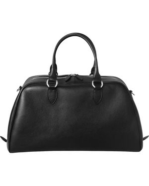 HYER GOODS La Via Italian Leather Weekender Bag - Black