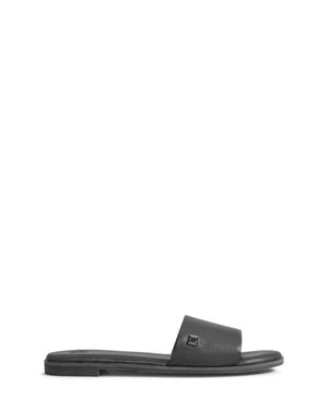 Toga Gloria Leather Slippers - Black