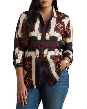 Ralph Lauren Kristy Twill Button-Up Shirt - Black