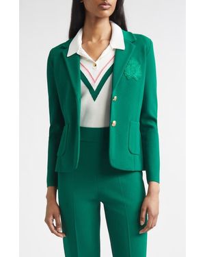 St. John Erin Santa Roma Milano Stitch Sport Jacket - Green