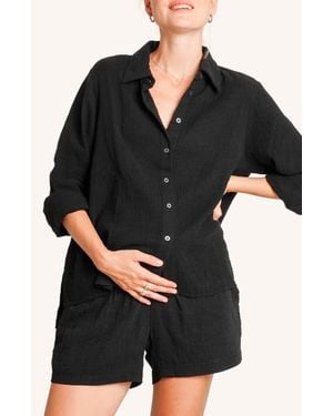Nom Maternity The Easy Maternity & Nursing Shirt - Black