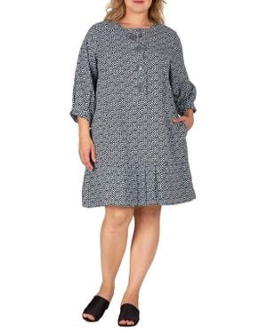 Standards & Practices Long Sleeve Flounce Dress - Gray