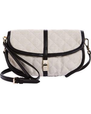 MZ Wallace Small Astor Convertible Quilted Linen Clutch - White