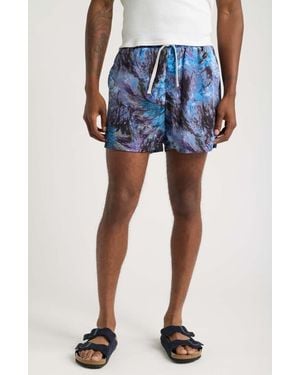 RIZORT Roger Print Drawstring Shorts - Blue