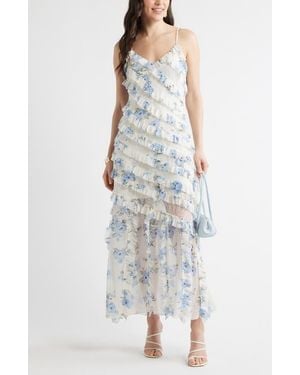 Chelsea28 Ruffle & Lace Sleeveless Maxi Dress - Multicolor