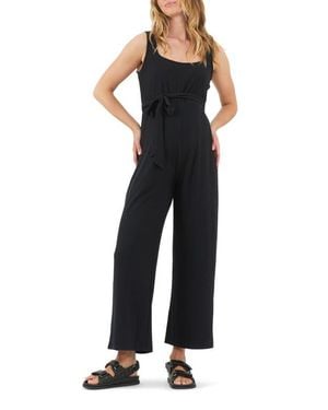 Ripe Maternity Bobby Rib Jumpsuit - Black