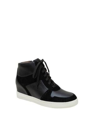 Linea Paolo Andres Mixed Media High Top Sneaker - Black