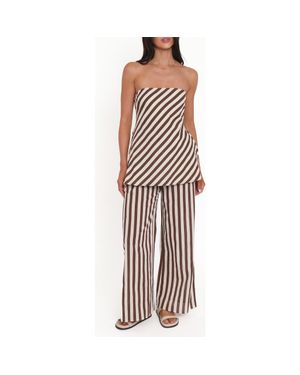 Petal & Pup Kim Stripe Cotton Strapless Top & Pants Set - Multicolor