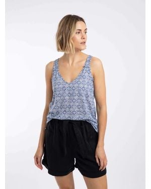 Weird Fish Aliana Printed Burnout Vest - Blue