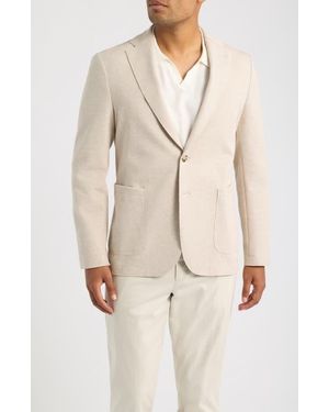 BOSS Hanry Slim Fit Knit Cotton Blend Sport Coat - Natural