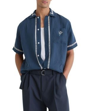 Reiss Yamal Linen Camp Shirt - Blue