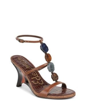 Sam Edelman Massey Ankle Strap Wedge Sandal - Brown