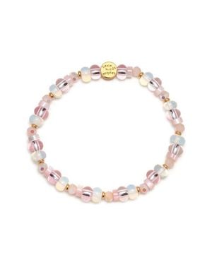 Little Words Project Cherub Valentine Beaded Stretch Bracelet - White