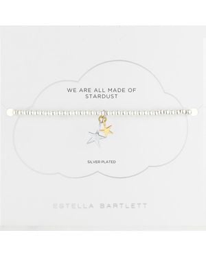 Estella Bartlett Sienna Double Star Beaded Stretch Bracelet - White