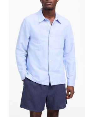 Madewell Stripe Linen & Cotton Button-Up Shirt - White