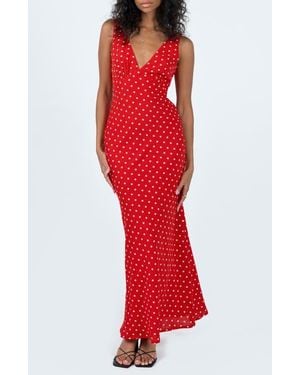 Princess Polly Nellie Polka Dot Maxi Dress - Red