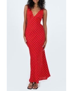 Princess Polly Nellie Polka Dot Maxi Dress - Red
