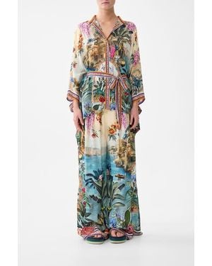 CAMILLA Button Through Scarf Blouse - Multicolor