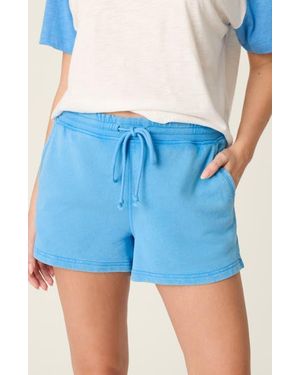 Pj Salvage Washed Away Cotton French Terry Short Pajama Bottoms - Blue