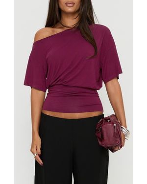 Princess Polly Ashlinn Off The Shoulder Drapey Crop Top - Red