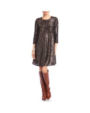 Karen Kane Sequin Swing Dress - Black