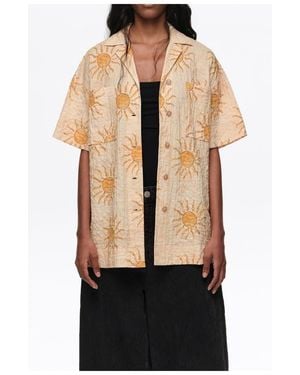 Bimba Y Lola Textured Cotton Oversize Shirt - Black
