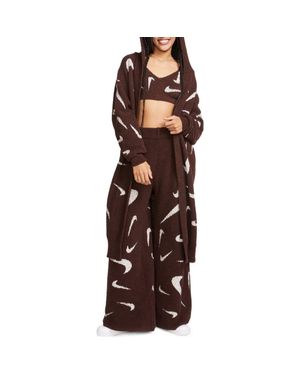 Nike Sportswear Cozy Bouclé Hooded Longline Cardigan - Brown