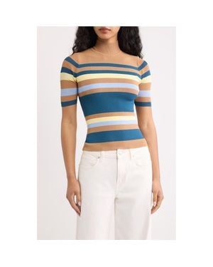 Solid & Striped The Rumi Mock Neck Top - Blue