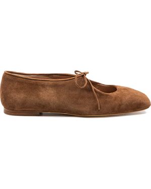 Andrea Gomez Amelia Suede Ballerina Flat - Brown